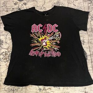 AC/DC Kids Black and Pink Graphic Tee